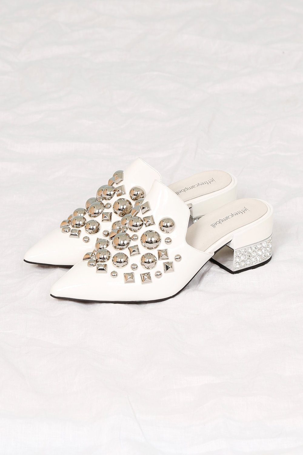 JEFFREY CAMPBELL | Helene Slide Heel - White Online