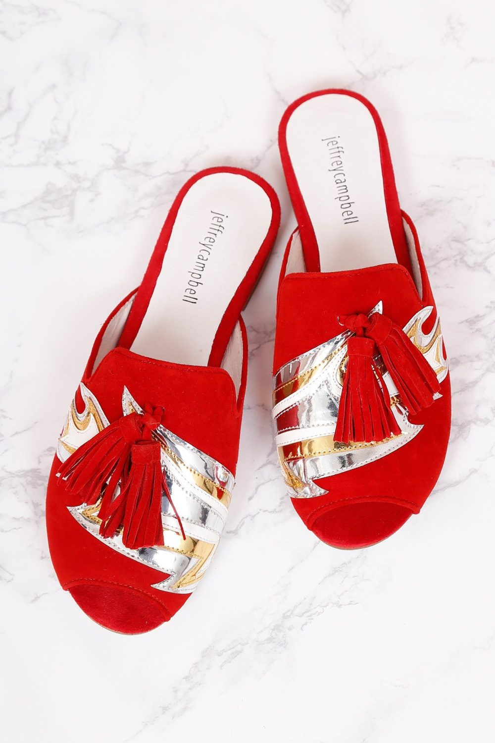 JEFFREY CAMPBELL | Talley Flats - Red Suede Flame Supply