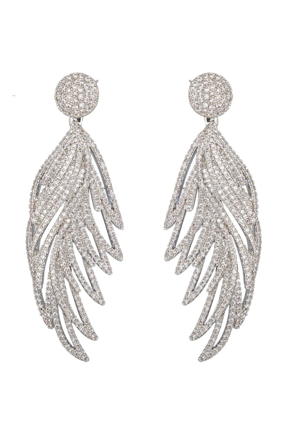 EYECANDY | Olivia Feather Statement Earrings Fashion